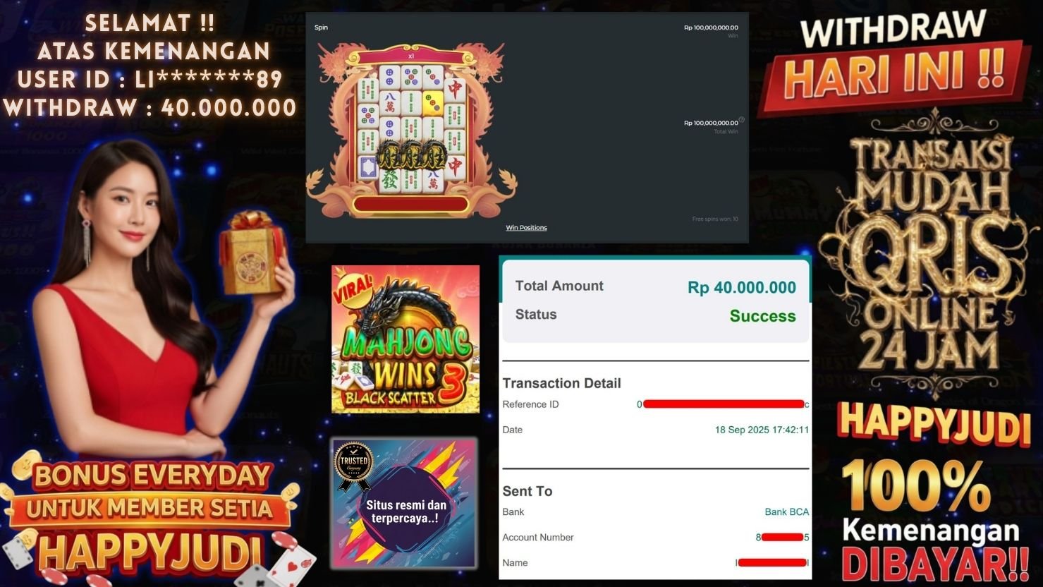 HAPPYJUDI JACKPOT SLOT MAHJONG WINS 3 BLACK SCATTER